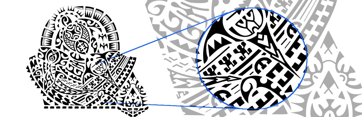 Overlaying layers in Tahitian tattoos