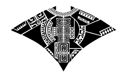 Marquesan style back manta tattoo