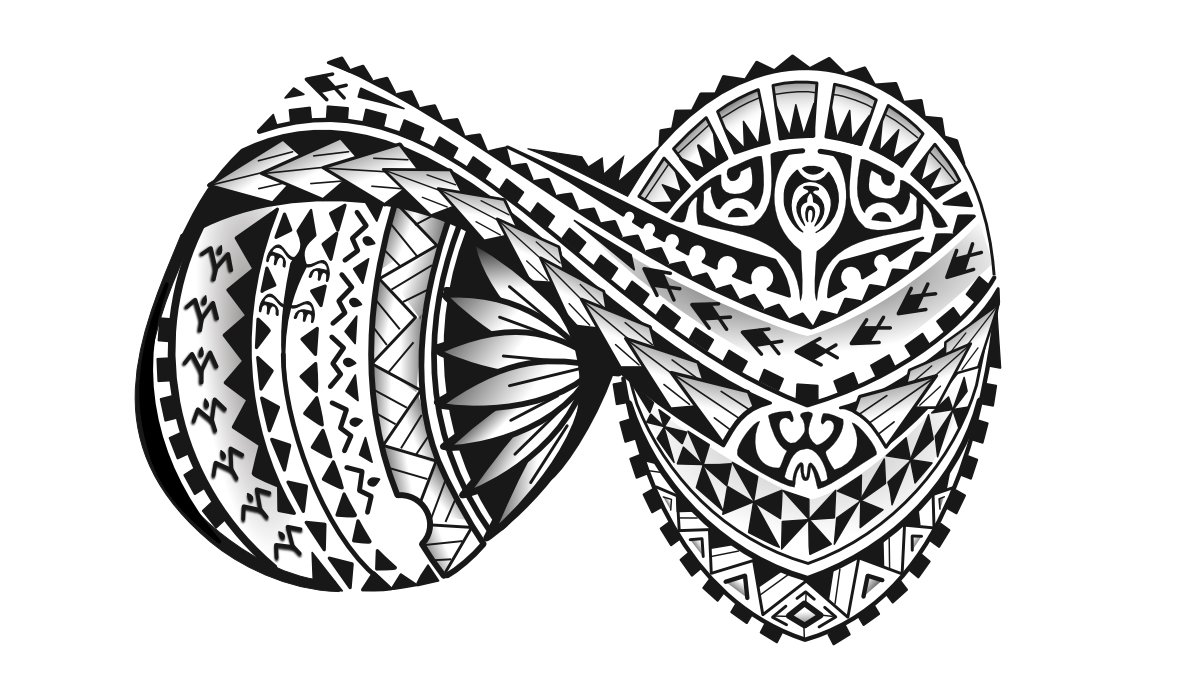 Polynesian tattoo with shadings