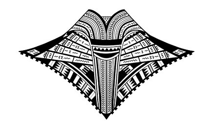 Samoan style back manta tattoo