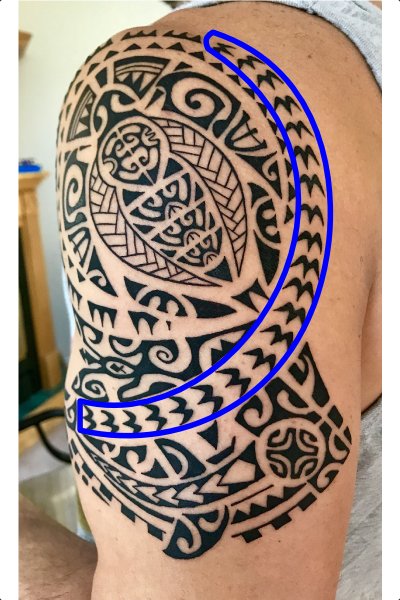 Polynesian tattoo symbol enata representing family