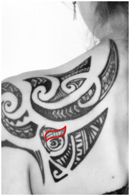 Maori owl tattoo with ha