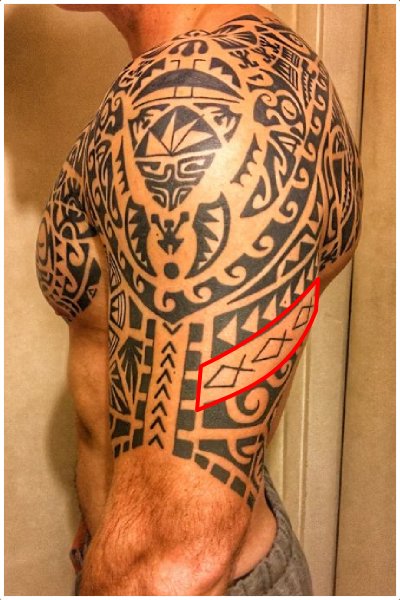 Polynesian tattoo symbol enata representing family