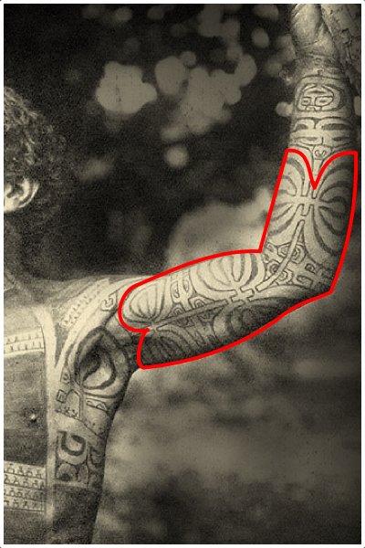Marquesan tattooed man, ca 1880