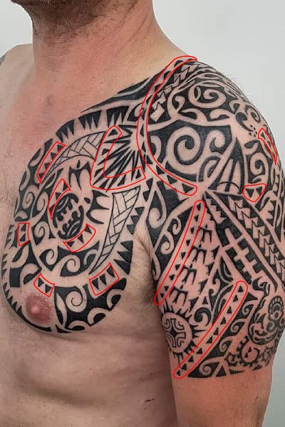 Polynesian tattoo symbol shark teeth for protection