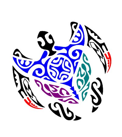 Manta turtle Polynesian tattoo