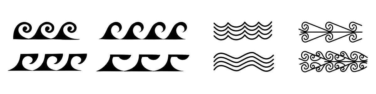 waves tattoo symbol details