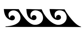 Opposing waves tattoo symbol